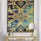 Designart - metallic Glam Indigo Form I - Transitional Canvas in Gold Frame